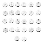 Drobný ocelový přívěsek - kolečko - iniciála V