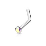 Zahnutý piercing do nosu 2mm zirkon (červený)