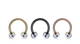 Piercing podkova s opály gold