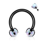 Piercing podkova s opály rose gold