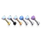 Labreta s opálem, tyčka 1,2 x 8 mm (gold)