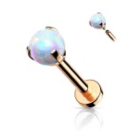 Labreta s opálem, tyčka 1,2 x 8 mm (gold)