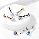Labreta s opálem, tyčka 1,2 x 8 mm (gold)