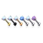 Labreta s opálem, tyčka 1,2 x 8 mm (gold)