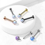 Labreta s opálem, tyčka 1,2 x 8 mm (gold)