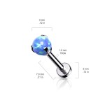 Labreta s opálem, tyčka 1,2 x 8 mm (modrá)