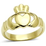 Zlacený ocelový prsten Claddagh (50) [4]
