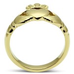 Zlacený ocelový prsten Claddagh (50) [6]
