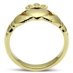 Zlacený ocelový prsten Claddagh (52)