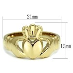 Zlacený ocelový prsten Claddagh (50) [1]