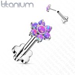 PUSH IN piercing do brady / ucha TITAN 1,2 x 8 mm (fialová) [12]