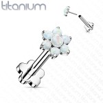 PUSH IN piercing do brady / ucha TITAN 1,2 x 8 mm (bílá)