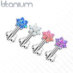 PUSH IN piercing do brady / ucha TITAN 1,2 x 8 mm (modrá)