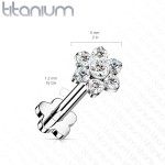 PUSH IN piercing do brady / ucha TITAN 1,2 x 8 mm (čirá/růžová)