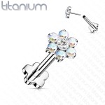 PUSH IN piercing do brady / ucha TITAN 1,2 x 8 mm (čirá/tyrkysová)