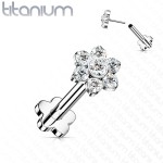 PUSH IN piercing do brady / ucha TITAN 1,2 x 8 mm (čirá/tyrkysová)