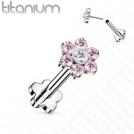 PUSH IN piercing do brady / ucha TITAN 1,2 x 8 mm (čirá/vitrail medium)