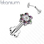 PUSH IN piercing do brady / ucha TITAN 1,2 x 8 mm (čirá/vitrail medium)
