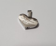 Náhrdelník - pamětní přívěsek, pietní přívěsek, přívěsek na popel srdce