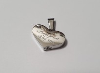 Náhrdelník - pamětní přívěsek, pietní přívěsek, přívěsek na popel srdce