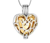 Náhrdelník - pamětní přívěsek, pietní přívěsek, přívěsek na popel srdce gold