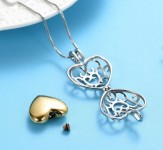 Náhrdelník - pamětní přívěsek, pietní přívěsek, přívěsek na popel srdce gold