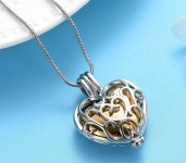 Náhrdelník - pamětní přívěsek, pietní přívěsek, přívěsek na popel srdce gold