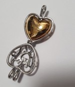 Náhrdelník - pamětní přívěsek, pietní přívěsek, přívěsek na popel srdce gold