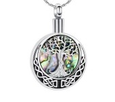 Náhrdelník - pamětní přívěsek, pietní přívěsek, přívěsek na popel strom života perleť