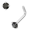 Zahnutý piercing do nosu (fialová)