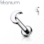 Piercing do brady TITAN - labreta, měsíček (1,2 x 6 mm)