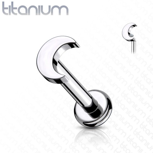 Piercing do brady TITAN - labreta, měsíček (1,2 x 6 mm)