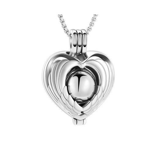 Náhrdelník - pamětní přívěsek, pietní přívěsek, přívěsek srdce s kuličkou