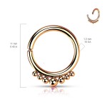 Zlacený piercing kruh 1,2 x 8 mm