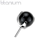 Kamínek k PUSH IN piercingu TITAN, černý kamínek (4 mm)