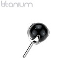 Kamínek k PUSH IN piercingu TITAN, černý kamínek (4 mm)