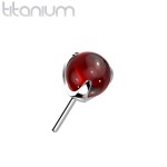 Kamínek k PUSH IN piercingu TITAN, červený kamínek (4 mm)