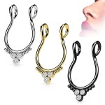 Falešný piercing do nosu - septum (černá)