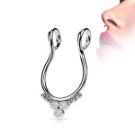 Falešný piercing do nosu - septum (černá)