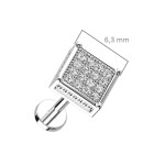 Piercing do brady se zirkony (1,2 x 6 mm)