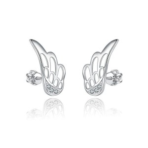 Stříbrné šroubovací náušnice křídla