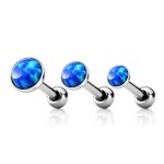Cartilage piercing do ucha, modrý opál (3 mm)