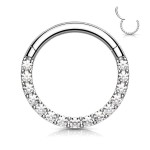 Piercing segment kruh s kamínky (černý)