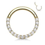 Piercing segment kruh s kamínky (černý)