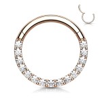 Piercing segment kruh s kamínky (černý)