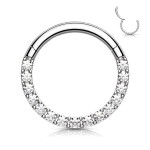 Piercing segment kruh s kamínky (ocelový)