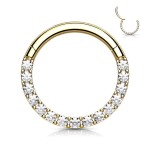 Piercing segment kruh s kamínky (černý)