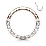 Piercing segment kruh s kamínky (černý)