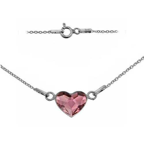 Stříbrný náramek se srdcem Crystals from Swarovski® Antique Pink