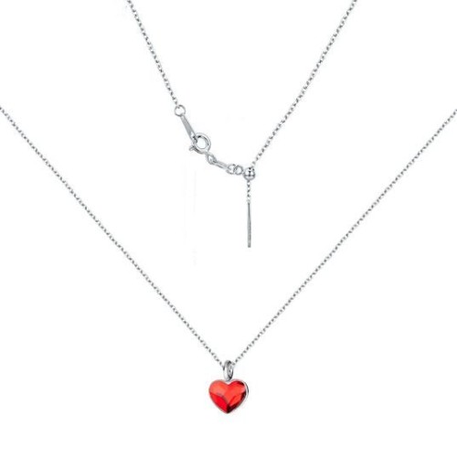 Minimalistický stříbrný náhrdelník se srdcem Crystals from Swarovski® Siam
